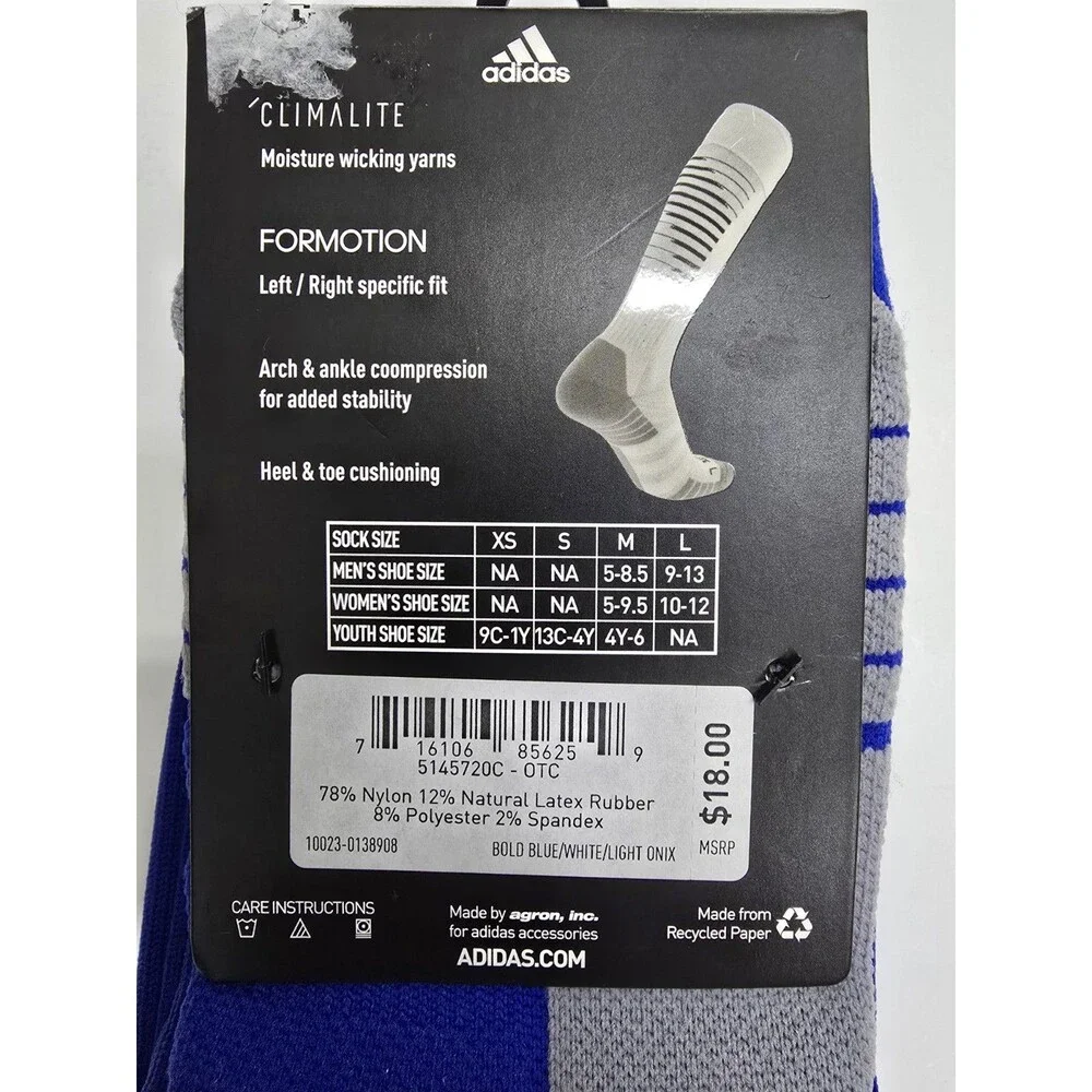 NWT Adidas Soccer Team Speed II Socks Royal Blue - M